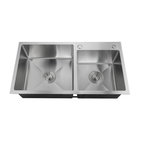 Набор 3 в 1 (Мойка врезная, 2 чаши+корзина+дозатор), РМС, MR-7843,600х500х220 мм