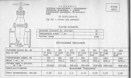 Задвижка 30ч3бр Ду 600 (МТР1) с редуктором