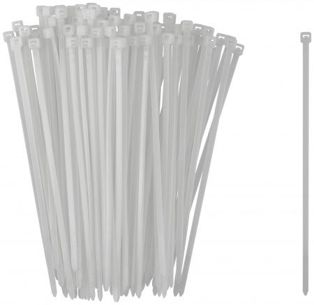 Хомут-стяжка нейлоновая 4,0(3,6)х300мм (белая) уп. 100шт.