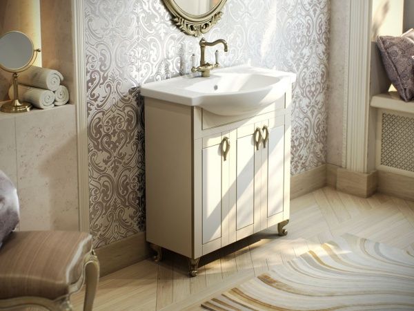 Умывальник мебельный "Элеганс 750" с переливом, без комплекта, 1 отверстие, белый