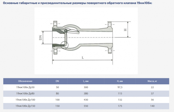 Клапан поворотный 19нж10бк (УФ 44010) Ду 150, Ру-160 (фланцевый)