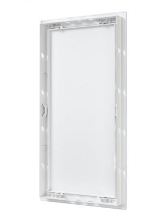 Дверца пластиковая АБС 218х418 (196х396) белая с фланцем