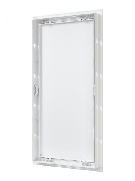 Дверца пластиковая АБС 218х418 (196х396) белая с фланцем