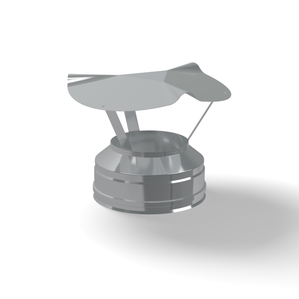 Оголовок (конус-Д + зонт) нерж. Ф 150 мм. (430/0,5 мм.) х 210мм. (430/0,5 мм.)