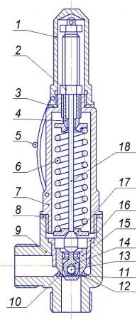 Клапан предохранительный 17с11нж Ду 25  (Рр-2-4)