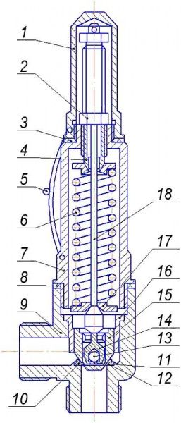 Клапан предохранительный 17с11нж Ду 15  (Рр-8-16)