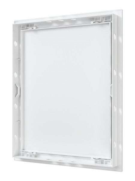 Дверца пластиковая АБС 268х318 (246х296) белая с фланцем