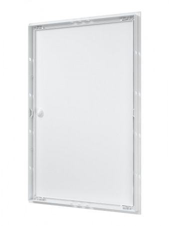 Дверца пластиковая АБС 418х618 (396х596) белая с фланцем, ручка