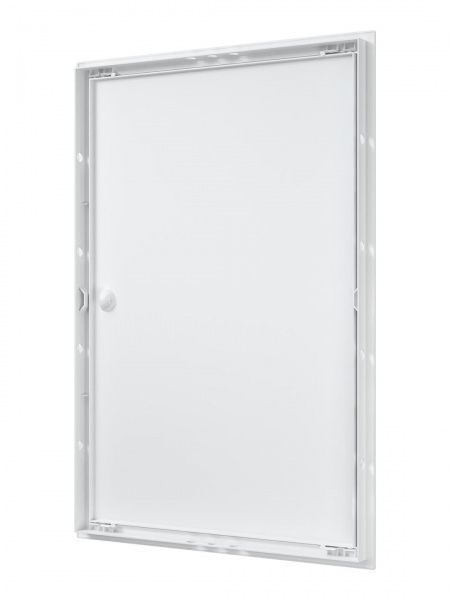 Дверца пластиковая АБС 418х618 (396х596) белая с фланцем, ручка