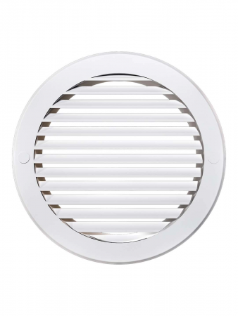 Решетка пластиковая D-150/186 круглая,  белая с фланцем