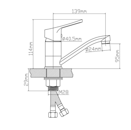 Смеситель BOOU для умыв. однор., низк.изл. B8290-14A