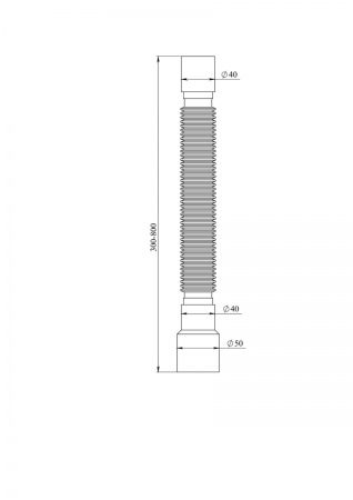 Гибкая труба 40 х 40/50 (максимальная длина 800мм)