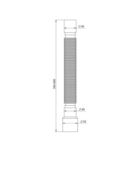 Гибкая труба 40 х 40/50 (максимальная длина 800мм)
