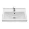 Умывальник "Визит-55" с переливом, без комплекта, 1 отверстие, белый