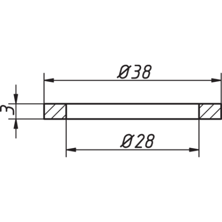 Кольцо уплотнительное (плоское) 38/28 мм, белое (паковка 20шт)