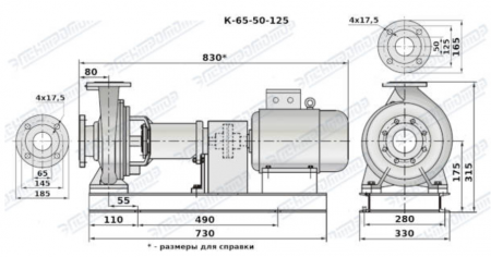Насос (агрегатированный) К 65-50-125а-с  (2,2х3000)