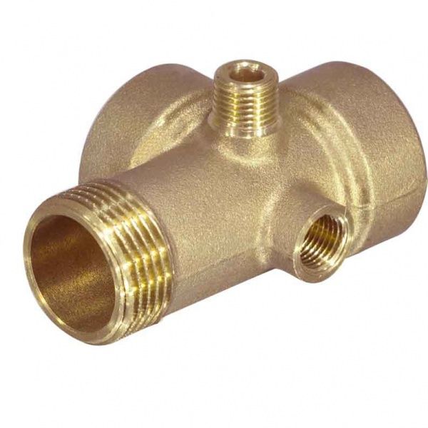 Муфта пятиходовая латунная НР1"хВР1"хВР1/4"*НР1/4"хВР1",  L-90 мм