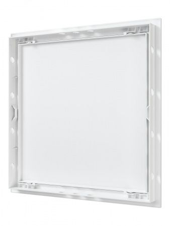Дверца пластиковая АБС 368х368 (346х346) белая с фланцем