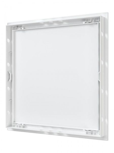 Дверца пластиковая АБС 368х368 (346х346) белая с фланцем