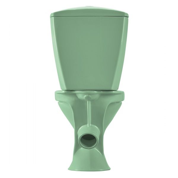 Унитаз "Версия" АНТИВСПЛЕСК, зеленый, 1 кн.арм., косой выпуск, нижн.подв., сид.полипр.
