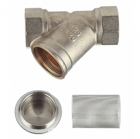 Фильтр косой сетчатый муфтовый Ду 20 (хром.)