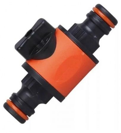 Переходник-соединитель пластиковый штуцерный с интегрированным краном, AP 1021