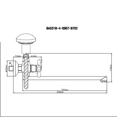 Смеситель BOOU для ван. двур., BA5318-4-C007-B702