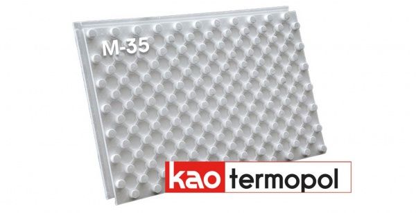 Мат для теплого пола с бобышками 1200х700х20(45)мм (0,84 кв.м.) пенополистерол белый