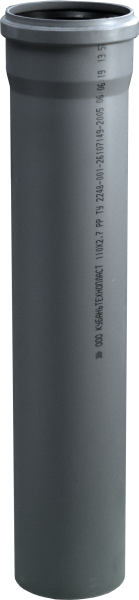 Труба РР канализационная 110х2,2 (1000)   (сер/бел)