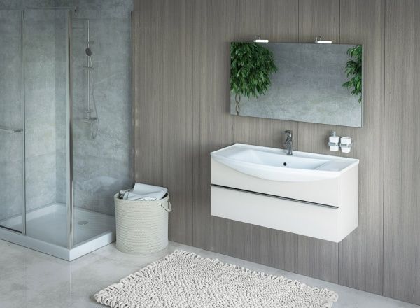 Умывальник мебельный "Стиль-1050" с переливом, без комплекта, 1 отверстие, белый