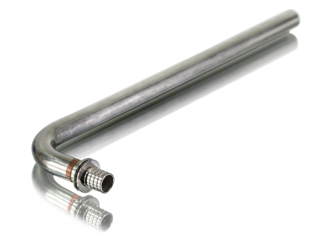 Трубка Г-образная для подключения радиаторов 16х2.2-250мм (нерж., аксиальная)