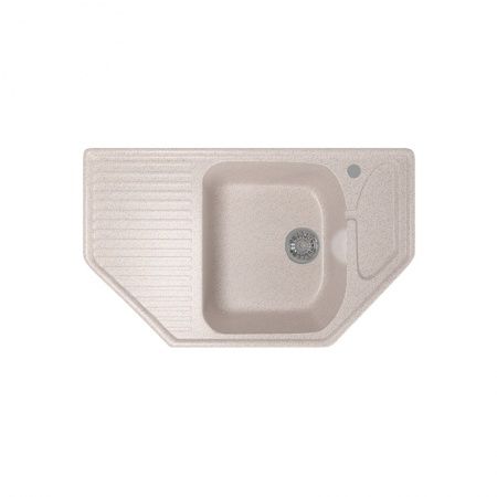 Мойка ML-GM24 угловая с крылом, песочная, иск.мрамор 780х485х170мм (302)