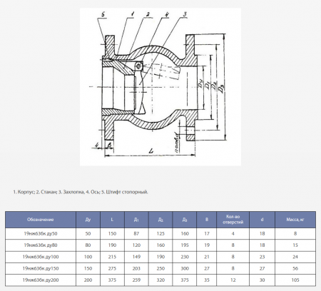Клапан поворотный 19нж63бк (МЗ 44126) Ду 100, Ру-40 (фланцевый)