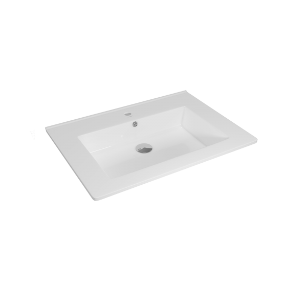 Умывальник мебельный "Оскар-650" с переливом, без комплекта, 1 отверстие, белый