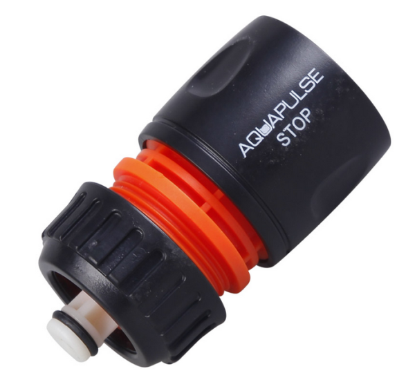 Соединитель быстросъемный пластиковый для шланга 1/2" + Аквастоп, AP 1003