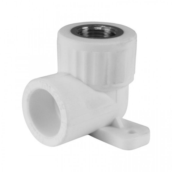 Угольник PPRC комбинированный ВР с креплением 20х1/2" (БЕЛЫЙ)  Valfex (20/80)