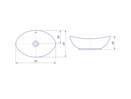Умывальник мебельный "Гамма" с переливом, без комплекта, без отверстия, белый