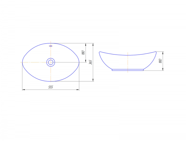 Умывальник мебельный "Гамма" с переливом, без комплекта, без отверстия, белый