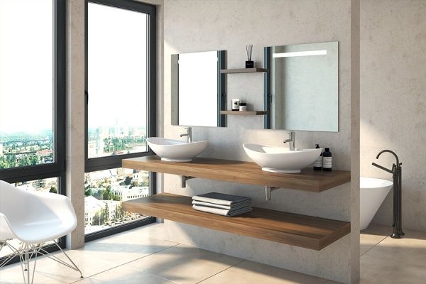 Умывальник мебельный "Гамма 600" с переливом, без комплекта, 1 отверстие, белый