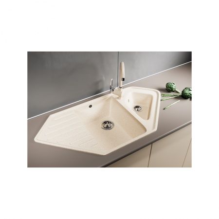 Мойка ML-GM25 две чаши, песочная иск.мрамор 970х505х200 (302)