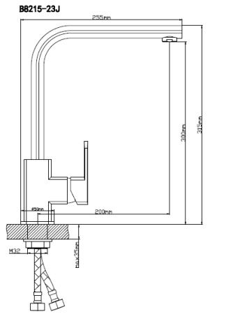 Смеситель BOOU для кух. однор.,высок.изл. B8215-23J