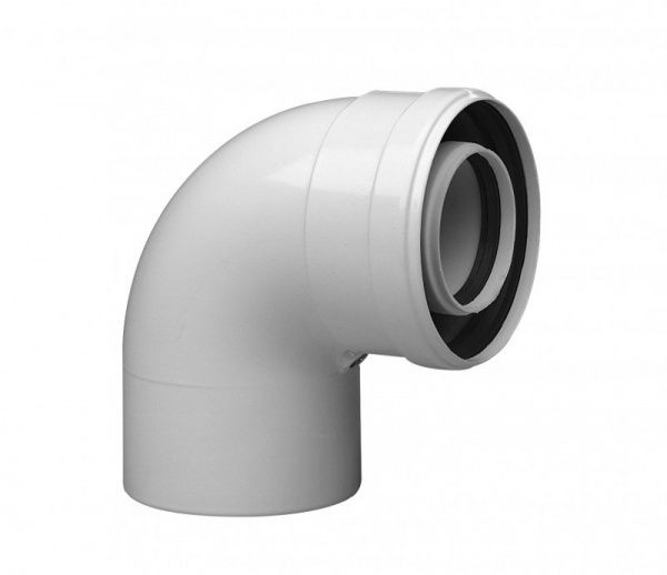Колено (отвод) коаксиальное конденсационной системы 80х125-90 град.