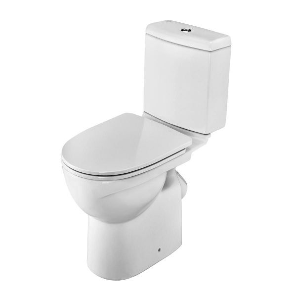 Унитаз Юнион с бачком, белый, 2 х кн.арм., косой выпуск, нижн.подв., сиденье дюропласт, микролифт