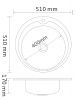 Мойка нерж.врезная курглая РМС, MG6-51(0,6), Большое отверстие/Сифон/Перелив, D510х170мм
