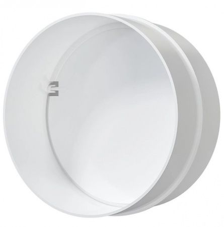 Соединитель круглых каналов d=125 мм. (с клапаном) пластиковый, белый