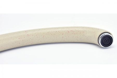 Смеситель для кухни бежевый одноручный Juguni Luxe с поворотным изливом, 40 картридж, гайка