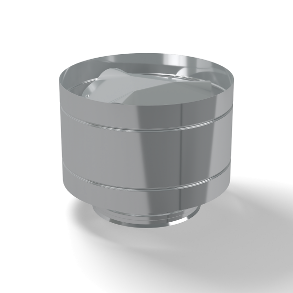 Зонт-Д нерж. с ветрозащитой Ф300 мм. (М430/0,5 мм) крепление - раструб