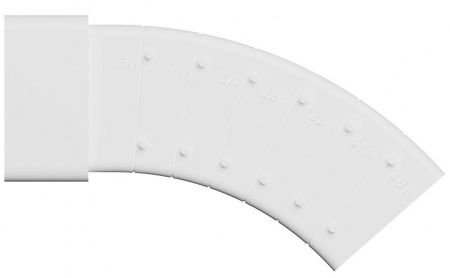 Соединительное УНИВЕРСАЛЬНОЕ колено прямоугольное вертикальное 60*120 мм. пластиковое, белое