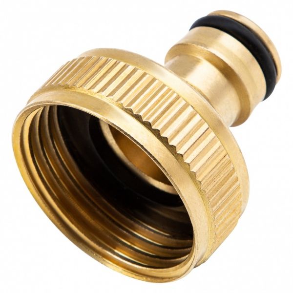 Адаптер (штуцер) ЛАТУННЫЙ на трубу ВР 1" для быстроразъемного соединения садовых шлангов