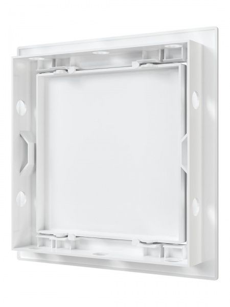 Дверца пластиковая АБС 168х168 (146х146) белая с фланцем